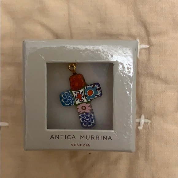 Murano Glass Cross Pendant - Picture 5 of 5